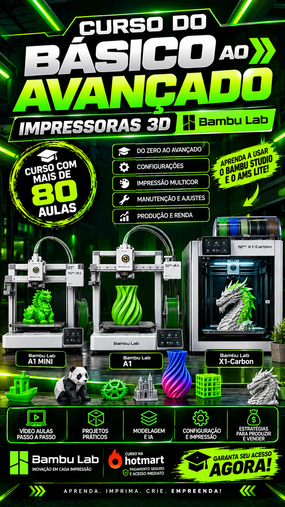 Imagem promocional do curso de impressão 3D FDM