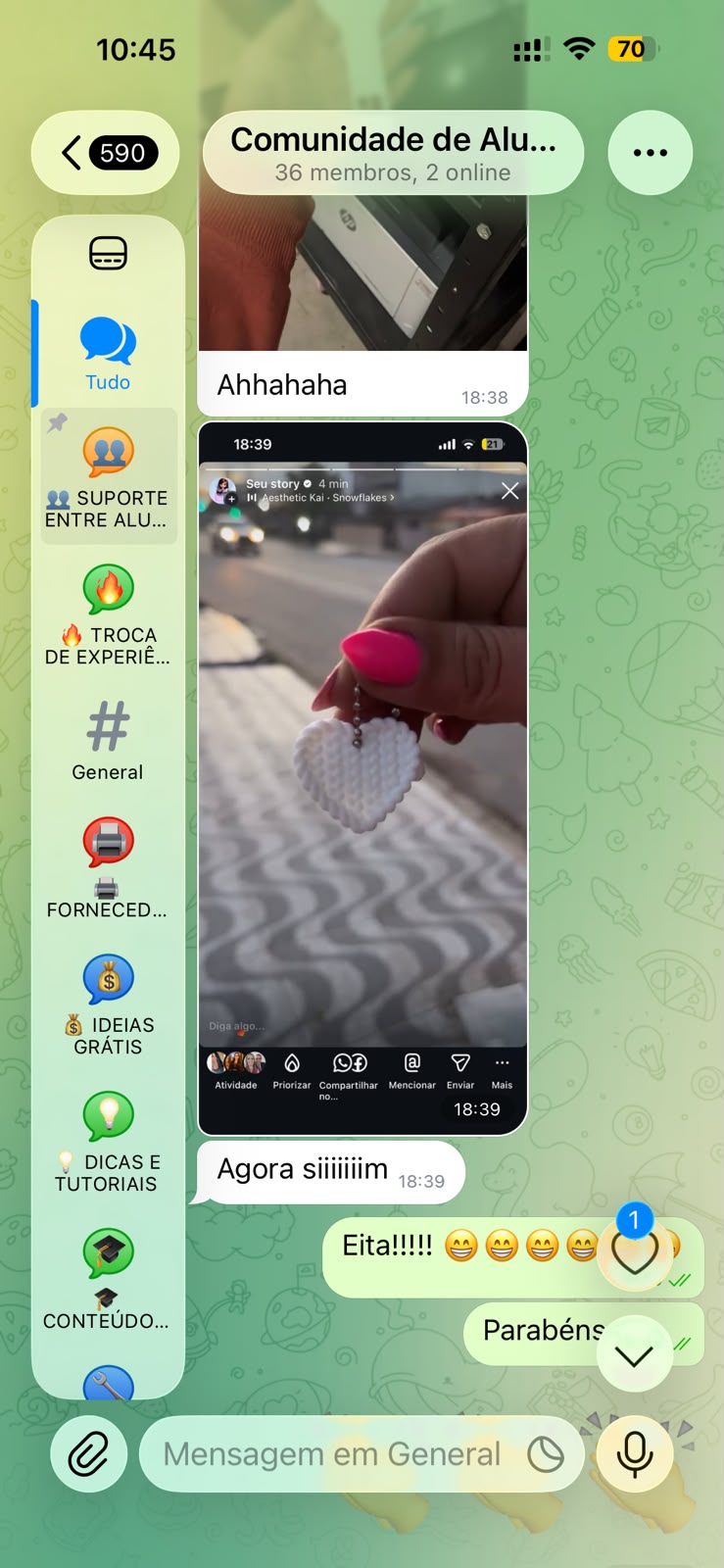 Print 3 da comunidade do Telegram